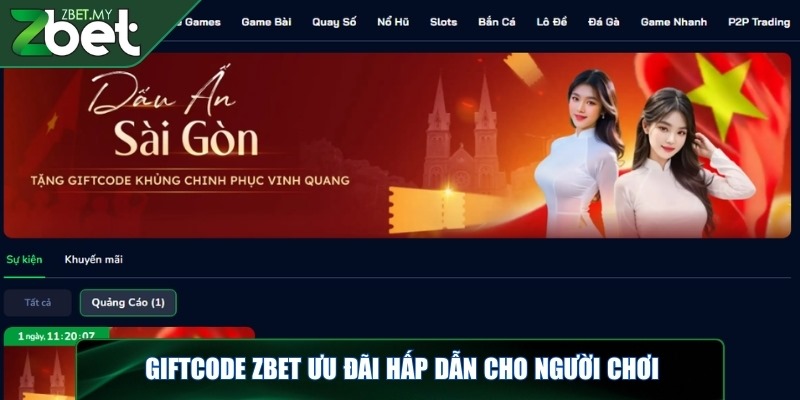 Giftcode ZBET ưu đãi hấp dẫn để người chơi nhận thưởng