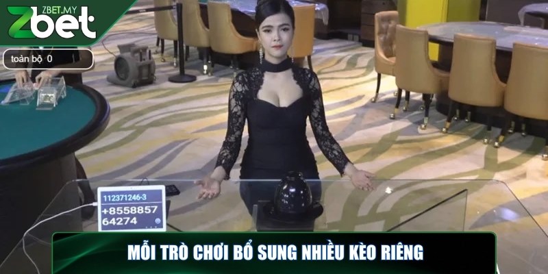 Mỗi trò chơi bổ sung nhiều kèo riêng