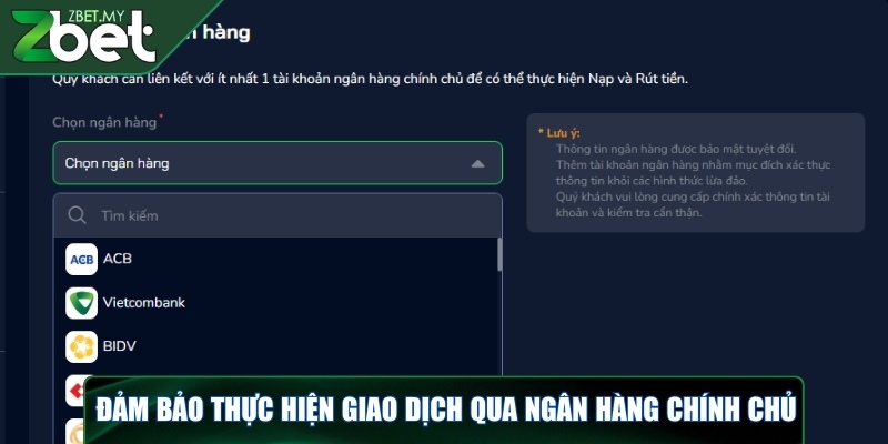 Đảm bảo thực hiện giao dịch qua ngân hàng chính chủ