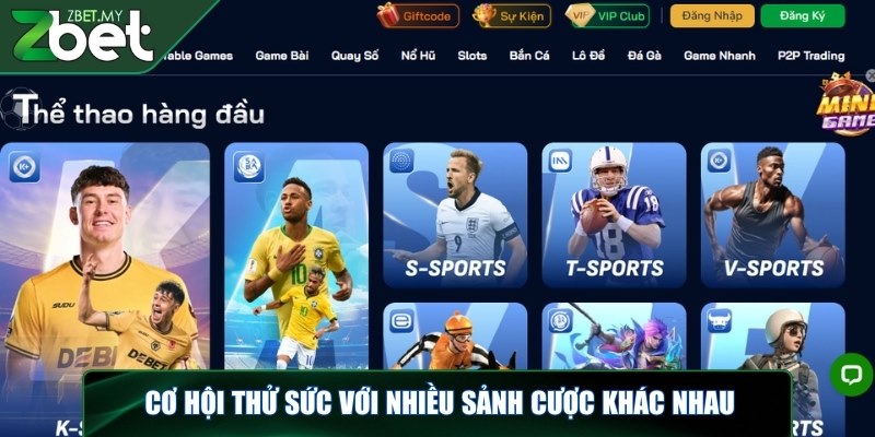 Thể thao ZBET - Lựa chọn lý tưởng dành cho các bet thủ 3 Cơ hội thử sức với nhiều sảnh cược khác nhau